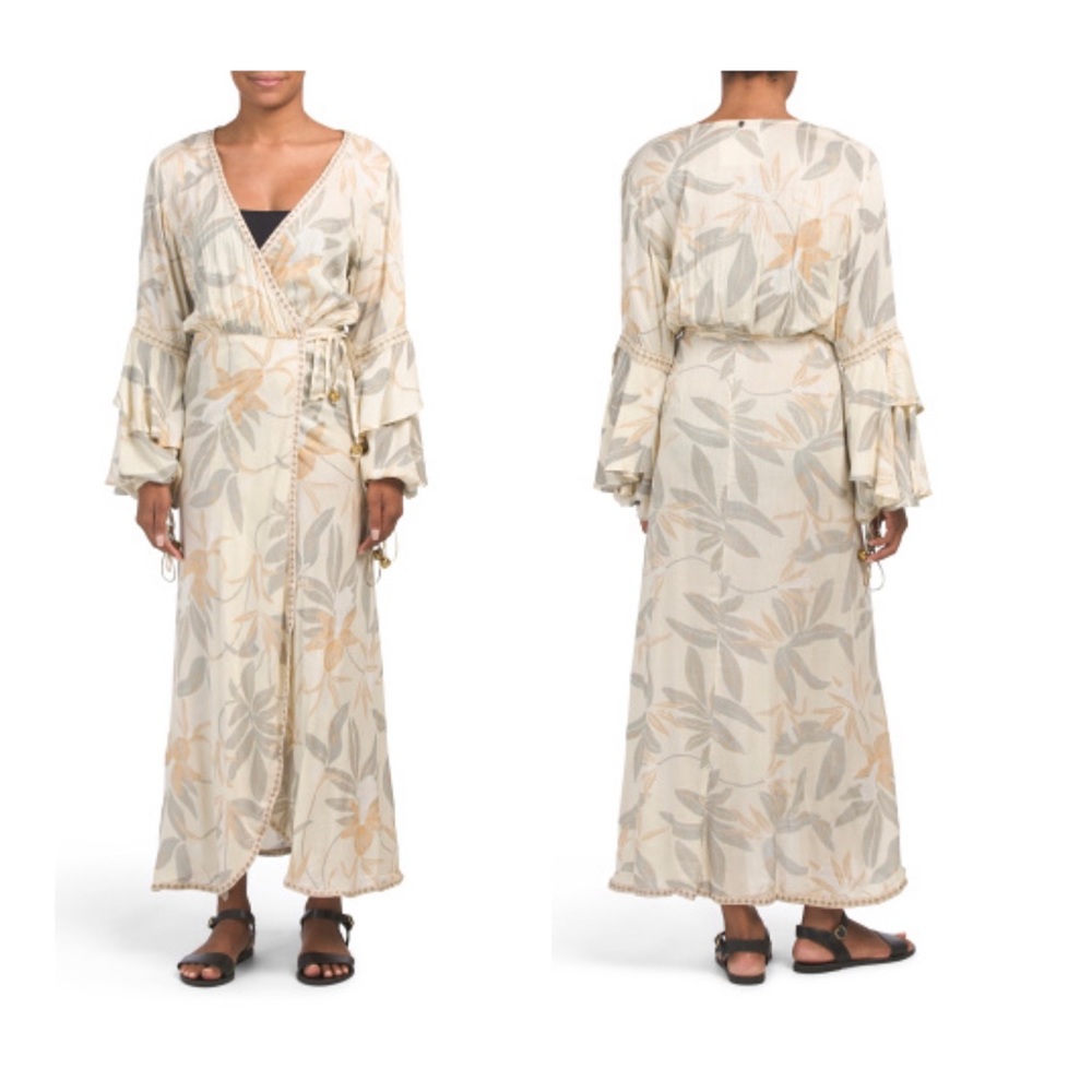 Z&L Europe Wrap Maxi Cover Up Dress Size Small NWT